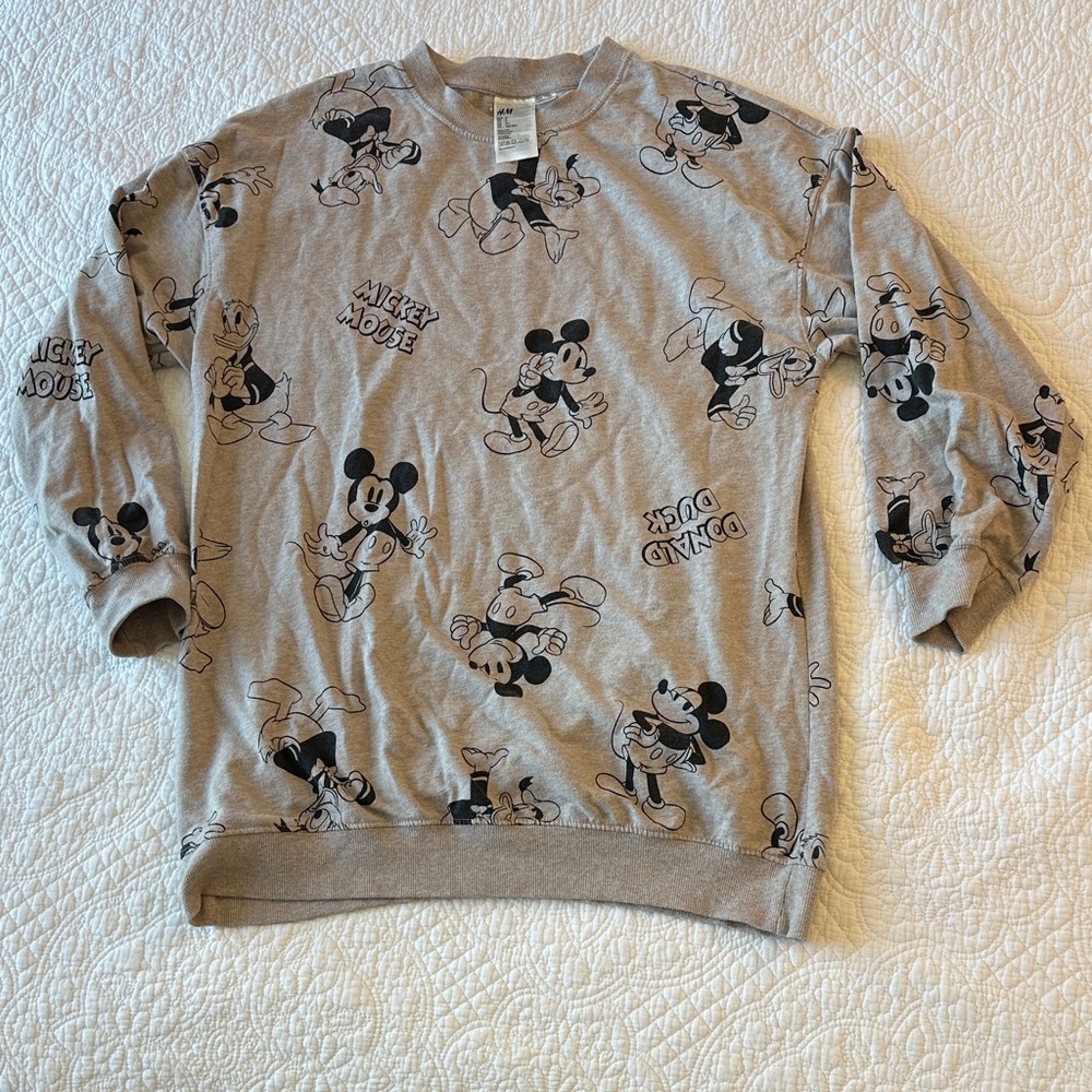 H&M women’s Disney sweatshirt tunic 3/4 sleeve Mickey donal duck sz small - Picture 1 of 6
